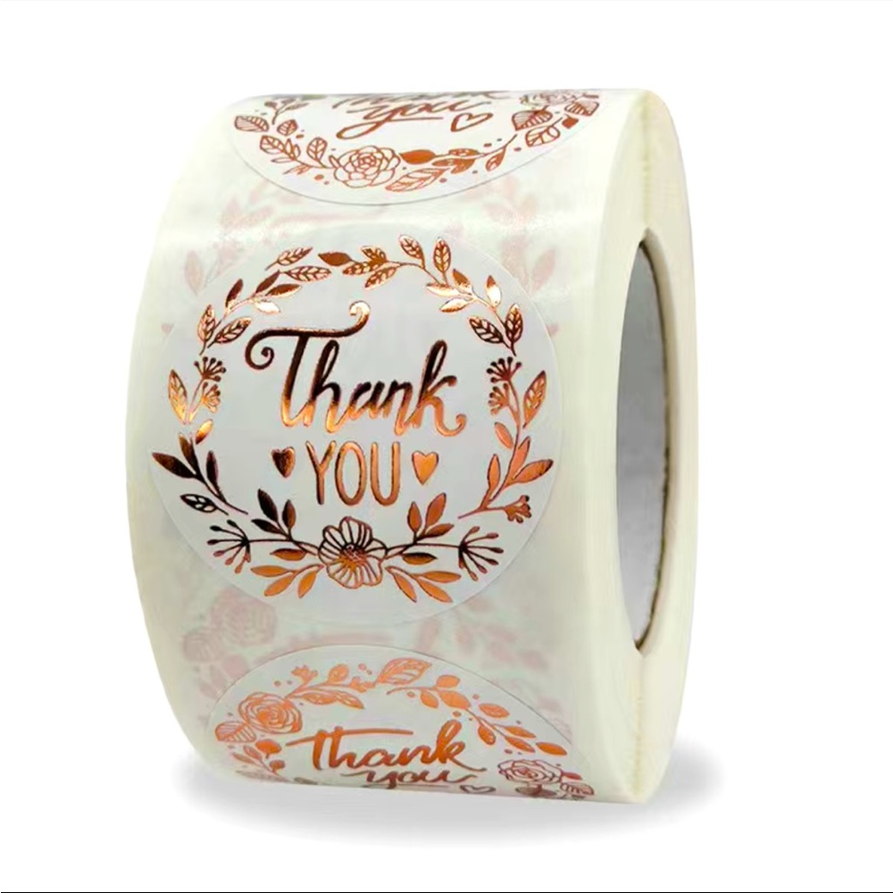 500pcs Thank You Letter Floral Print Label Sticker